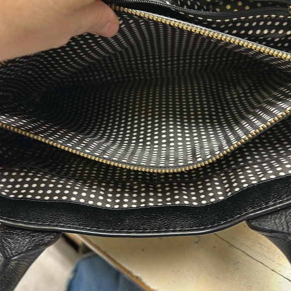 kate spade quinn villabella avenue tote bag in black/cream - Picture 10 of 13